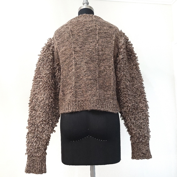 REMAIN Birger Christensen Denise Alpaca Knit Crop Patchwork Oversized Ca… - Picture 15 of 16